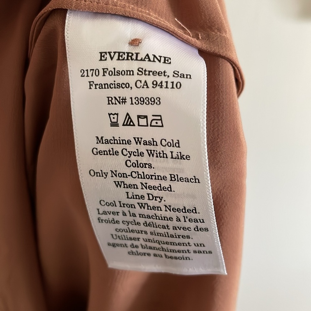 Everlane The Gathered Midi Dress Women’s Size‎ Medium Elastic Waist Carob Brown - Picture 7 of 8